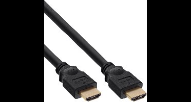 InLine® HDMI kabel, HDMI high speed, male/male, vergulde contacten, zwart, 0,3m