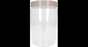 Forte Plastics Voorraadpot/bewaarpot - 1L - kunststof - beige - B10 x H17 cm