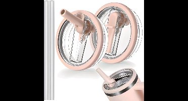 Deksel voor Stanley Cup met Rietje(2 paar) - Roze - Lekvrij - BPA-vrij - Geschikt voor Quencher FlowState 1.2L 40 OZ- Beschikbaar in Meerdere Kleuren - Praktisch & Functioneel