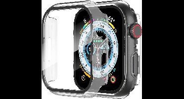 Screenprotector Glas + Hoesje geschikt voor Apple Watch 9 / 8 / 7 41mm - Volledig 360 Graden Case Bescherming Transparant