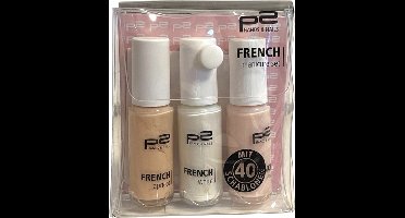 P2 EU cosmetics French Manicure set Apricot white rosé 3x 7ml