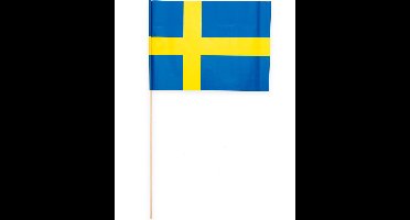 50 Papieren zwaai vlaggen 20 x 30 centimter Zweden