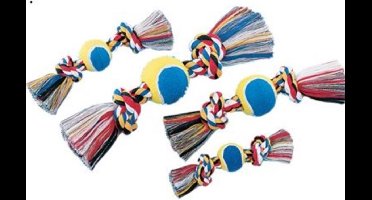 1 hondenspeelgoed touw + tennisbal 26cm (per stuk)