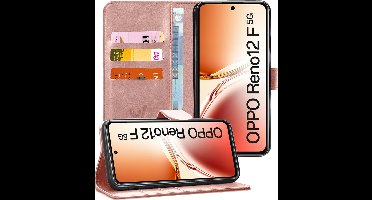 Hoesje geschikt voor Oppo Reno 12F / 12FS - Portemonnee Book Case Rosegoud