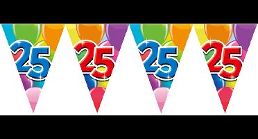 12x Vlaggenlijn 25 jaar 10 meter dubbelzijdig bedrukt - Verjaardag Feestje Vlag Vlaggen Versiering Slinger Feestdecoratie Decoratie