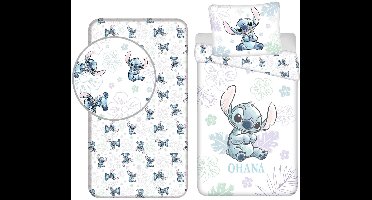 Lilo & Stitch Dekbedovertrek + Hoeslaken - Katoen - Dekbedovertrek 140 x 200 cm - Hoeslaken 90 x 200 cm