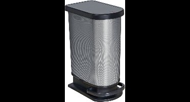Rotho Paso mono pedaalemmer- prullenbak 50L - BPA vrij - donker zilvermetallic
