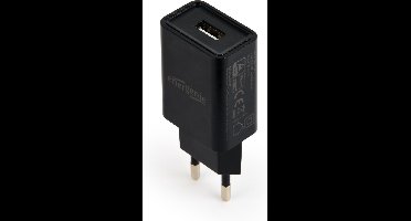 USB thuislader met 1 poort - recht - 2,1A / zwart