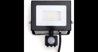 Integral LED Breedstraler 30W 4000K Koel Wit 3000lm Zwart IP65 | met sensor | Geen fitting | 30 watt | 25.000 Branduren