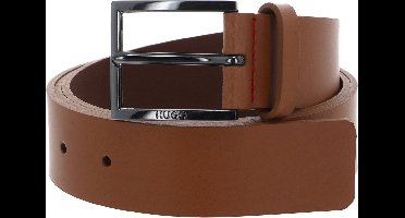 HUGO Leren Riem Geek Sz35 Leather Belt W105 Brown Lichtbruin