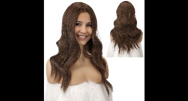 ApexArte® Top Kwaliteit Damespruik – Pruiken Dames - Hair Wig – Lang – Donkerbruin