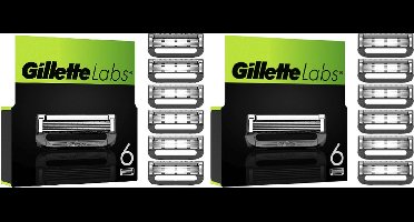 Gillette Navulmesjes 12 Mesjes Voor GilletteLabs - Exfoliating Bar En Heated Razor - 12 Scheermesjes