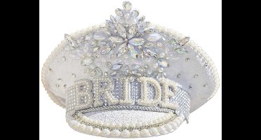 Festival hoed Bride - Rhinestone en parels - Ginger Ray - Hen Party - vrijgezellenfeest