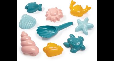 Ecoiffier Schelp Zandvormen met Schep - 9dlg.