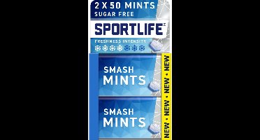Sportlife - Suikervrije Smashmint Mint Gum - 2 stuks