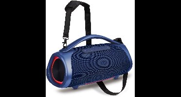 MEDION P61768 draagbare Bluetooth luidspreker (oplaadbare batterij, bass boost, RGB lichteffecten, IPX7 waterbescherming & robuust, geïntegreerde powerbank, 100W (RMS) totaal, 2x 25W + 50W) Blauw