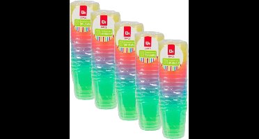 Excellent Houseware shotglas - 100x - kleuren - kunststof - 30 ml - herbruikbaar