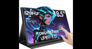 UPERFECT Portable Monitor T07 18,5" Touchscreen Gaming Draagbaar Monitor | 120Hz FHD IPS draagbaar scherm | 100% sRGB | 10-Punts Aanraking | Metaal/ABS Design | VESA-bevestiging