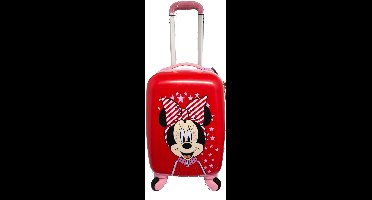 MINNIE MOUSE Trolley Koffer - ABS - Handbagage - Kinderkoffer - 4 Zwenkwielen - Roze/Rood