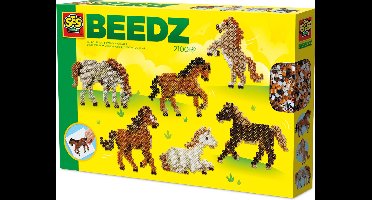 SES Creative - Beedz - Paarden - 2100 Strijkkralen met Grondplaten en Strijkvellen - Vanaf 5 Jaar
