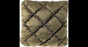 Dutch Decor SOOF - kussenhoes 45x45 cm - geruit gewatteerd - Mayfly - groen - met rits - zonder binnenkussen