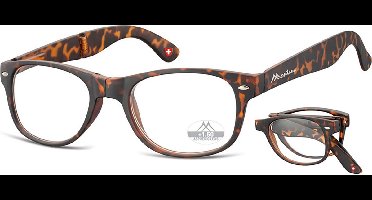 Montana Opvouwbare Leesbril Turtle Bruin Vierkant MFR61A Sterkte +1.50