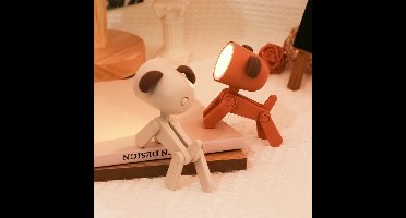 Winkee Mini Hond Lampje - 2 stuks - Wit + Bruin - verstelbare houding