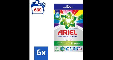 Ariel Professional - Waspoeder - Gekleurde Was - 110 Wasbeurten - Voordeelverpakking - 6 stuks