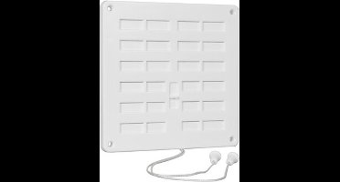 3 stuks Schuifroosters met trekkoord kunststof wit afsluitbaar 16 x 16cm 51510