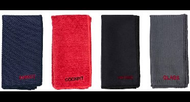 Dirt Devil - Microvezel Reinigingsdoek - Set van 4 verschillende doeken - Auto - Interieur - Glas - Cockpit - Insecten
