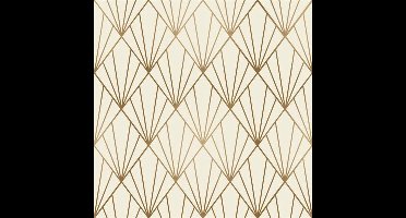 Inpakpapier Waaiermotief Ivoor | Luxe Cadeaupapier 100m (30-100cm) |variant: 50 cm / 100 mtr.