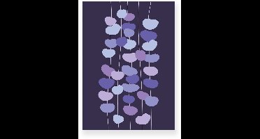 Poster 20x30 cm - Eucalyptus Takken - Planten - Paars - Lila - Minimalistisch - Botanisch - Muurdecoratie - Wanddecoratie