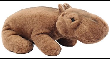 PIA Soft Toys - Pluche Knuffeldier Nijlpaard - bruin - met bonen - staand - 24 cm