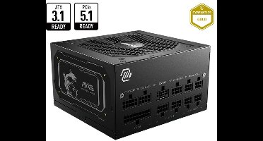 MSI MAG A750GL PCIE5 II - Interne Voeding - 750 W - 80 Plus Gold - 115V - Volledig modulair - Zwart