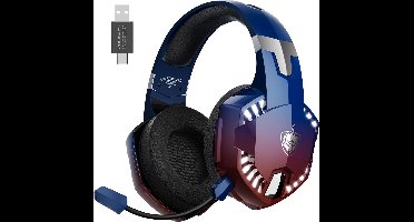 PHOINIKAS G2000 Max - 2.4GHz Draadloze Gaming Headset - met microfoon - Over-ear Koptelefoon - Nintendo Switch/PS4/PS5/PC - Verblindend blauw