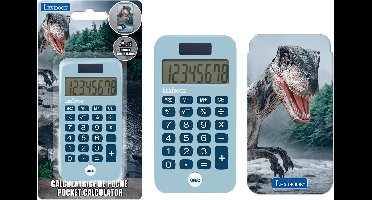 Dinosaur 8 Digits Pocket rekenmachine met bescherming hoes