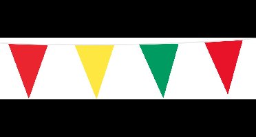 12x Vlaggenlijn Rood / Geel / Groen 10 meter - Verjaardag Feest Party Festival Poolparty Decoratie