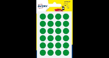Etiket Avery 15mm rond        blister 168st groen