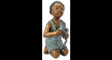 Bronzen beeld - jonger fontijn - sculptuur - 53 cm hoog