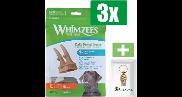 Whimzees Antler L - Kauwsnacks - Hond - 6st - 3 Zakken - Inclusief PetsHome Goudkleurige Adreskoker