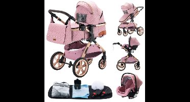 Kinderwagen - Roze - Buggy - Kinderwagen 3 In 1 - Kinderwagens & Buggy's - Kinderwagens - Baby - Buggy's - Plooibuggy - Buggy Inklapbaar - Kinderwagens - Kind - Kinderen - Baby - Baby's