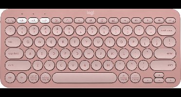 Logitech Pebble Keys 2 K380s - Draadloos Toetsenbord - Bluetooth - Qwerty - Rose
