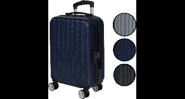 Leonardo Koffer Handbagage - Reiskoffer met Wielen Handbagage - Reis Trolley - met Kofferslot - Donkerblauw