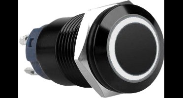 Push schakelaar witte verlichting - 16mm - met socket