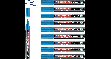 edding 790 lakmarker lichtblauw 10 stuks - ronde punt 2-3 mm - verfstift voor veel verschillende ondergronden - goed zichtbaar op transparante en donkere ondergronden