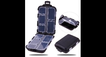 Tackle Box | Visdoosje | Vishaakjes box| vishaakjes doosje| 10 Compartimenten Mini Opbergdoos Visgerei Box Vishaak |Aas Doos | Hakendoos |Vissen Accessoires | Zwart
