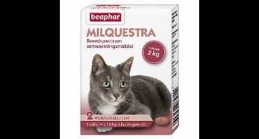 2x Beaphar Milquestra Ontworming Tabletten Kat 2 - 12 kg 2 tabletten