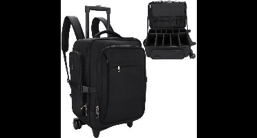 ApexArte® Kapperskoffer - Kapperstas - Visagie - Cosmetica Organizer - Zwart