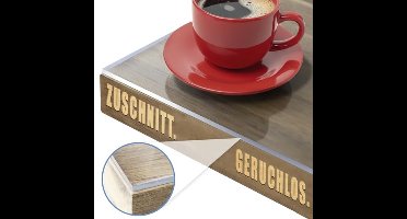 FLOORDIREKT Transparante Mat Tafelfolie Crystal - met Rechte Rand - Tafelkleed op Maat - Instelbare Maat - Mat-Transparante Beschermfolie - Tafelbescherming - 60 x 220 cm