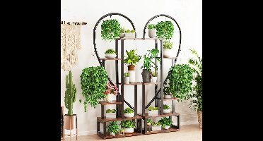 Bolliving - plantenrek - 6 laags - binnen en buiten - metalen - hartvormig